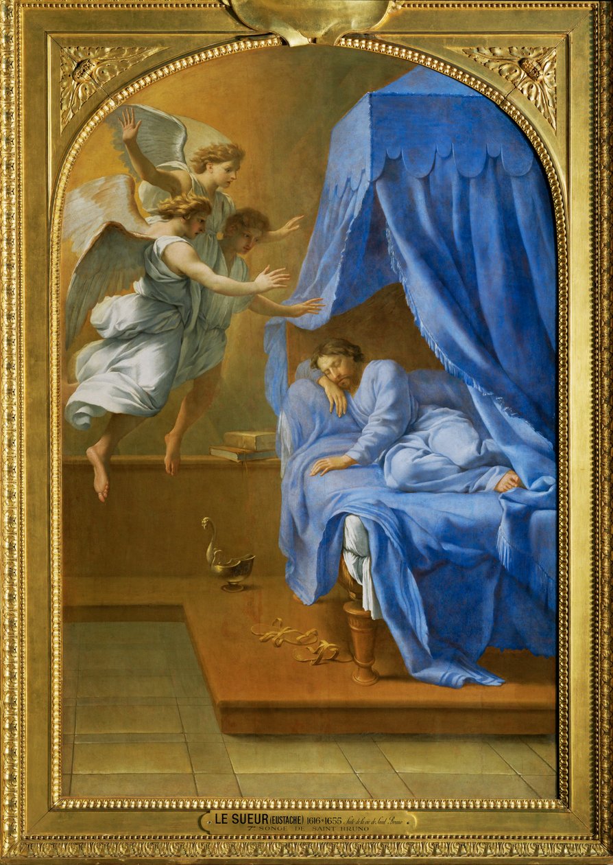 Le songe de Saint Bruno - Saint Brunos dröm ... av Eustache (studio of) Le Sueur
