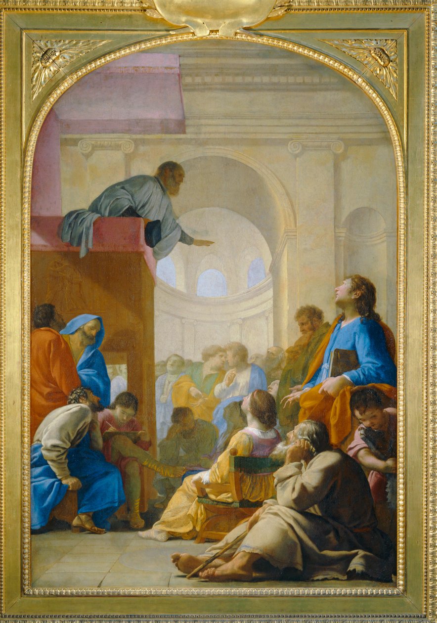 Saint Bruno närvarar vid Raymond Diocrès predikan - Saint Bruno närvarar vid Raymond Diocrès predikan ... av Eustache (studio of) Le Sueur