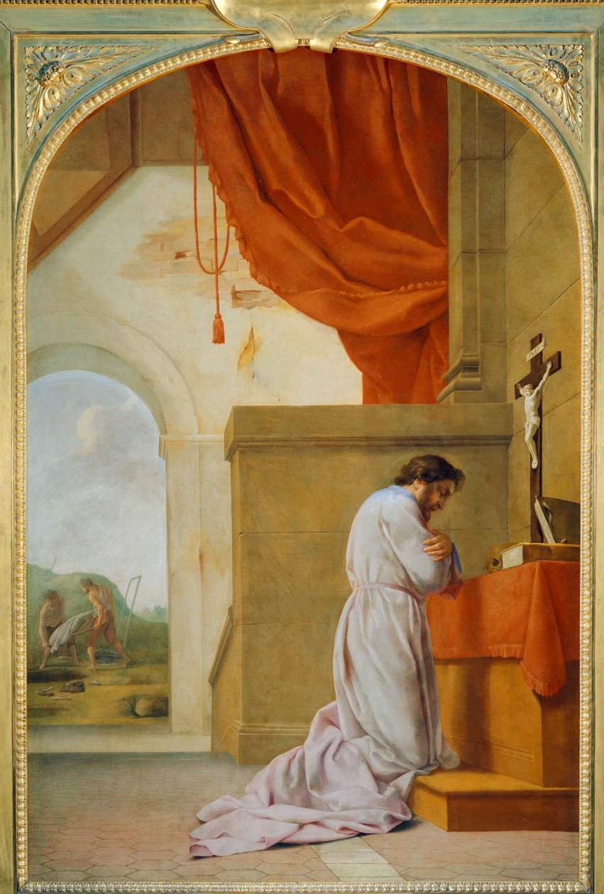 Saint Bruno i bön - Saint Bruno i bön ... av Eustache (studio of) Le Sueur