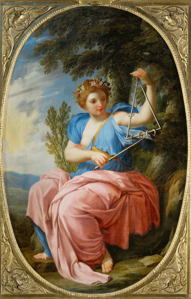 Musan Terpsichore, från Chambre des Muses, Louvren, Paris ... av Eustache (studio of) Le Sueur