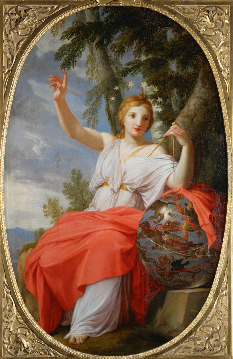Musan Urania. Från Chambre des Muses, Louvren, Paris... av Eustache (studio of) Le Sueur