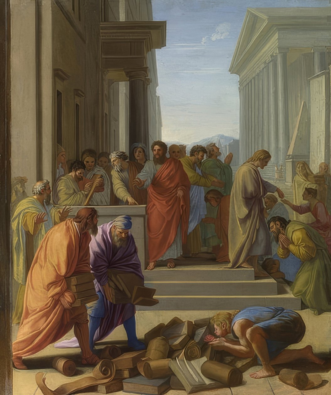 Aposteln Paulus predikar i Efesos. 1649 av Eustache Le Sueur