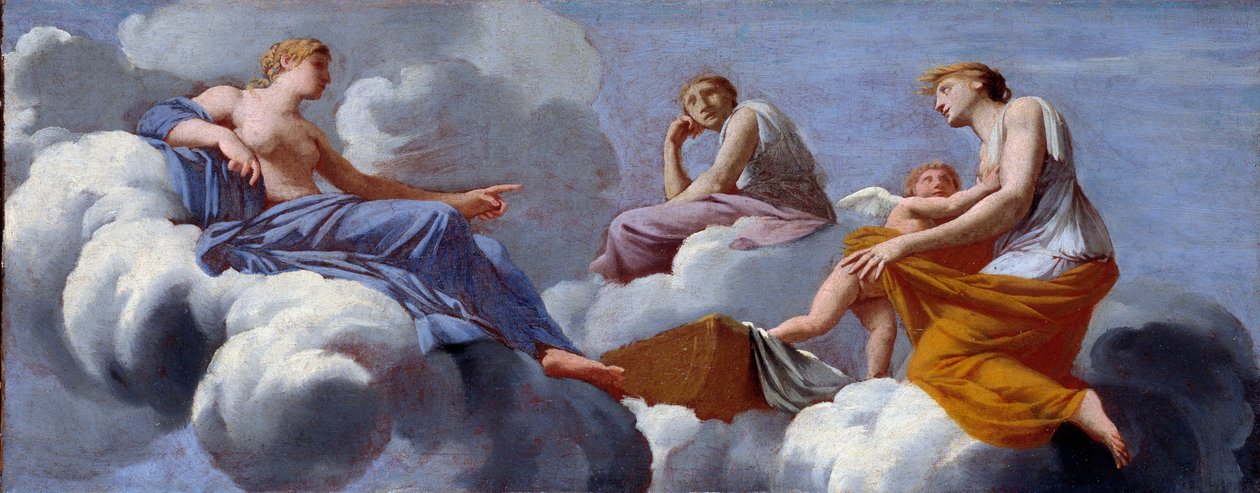 Kärleksanmärkningar från hennes mor tar sin tillflykt till Ceres armar av Eustache Le Sueur
