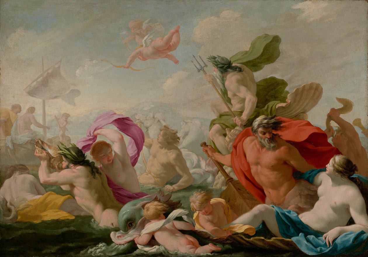 Marina gudar som hyllar kärleken, c.1636-8 av Eustache Le Sueur