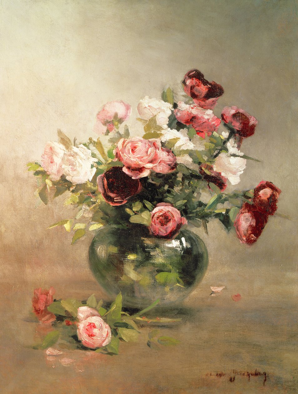 Vas med rosor av Eva Gonzalès