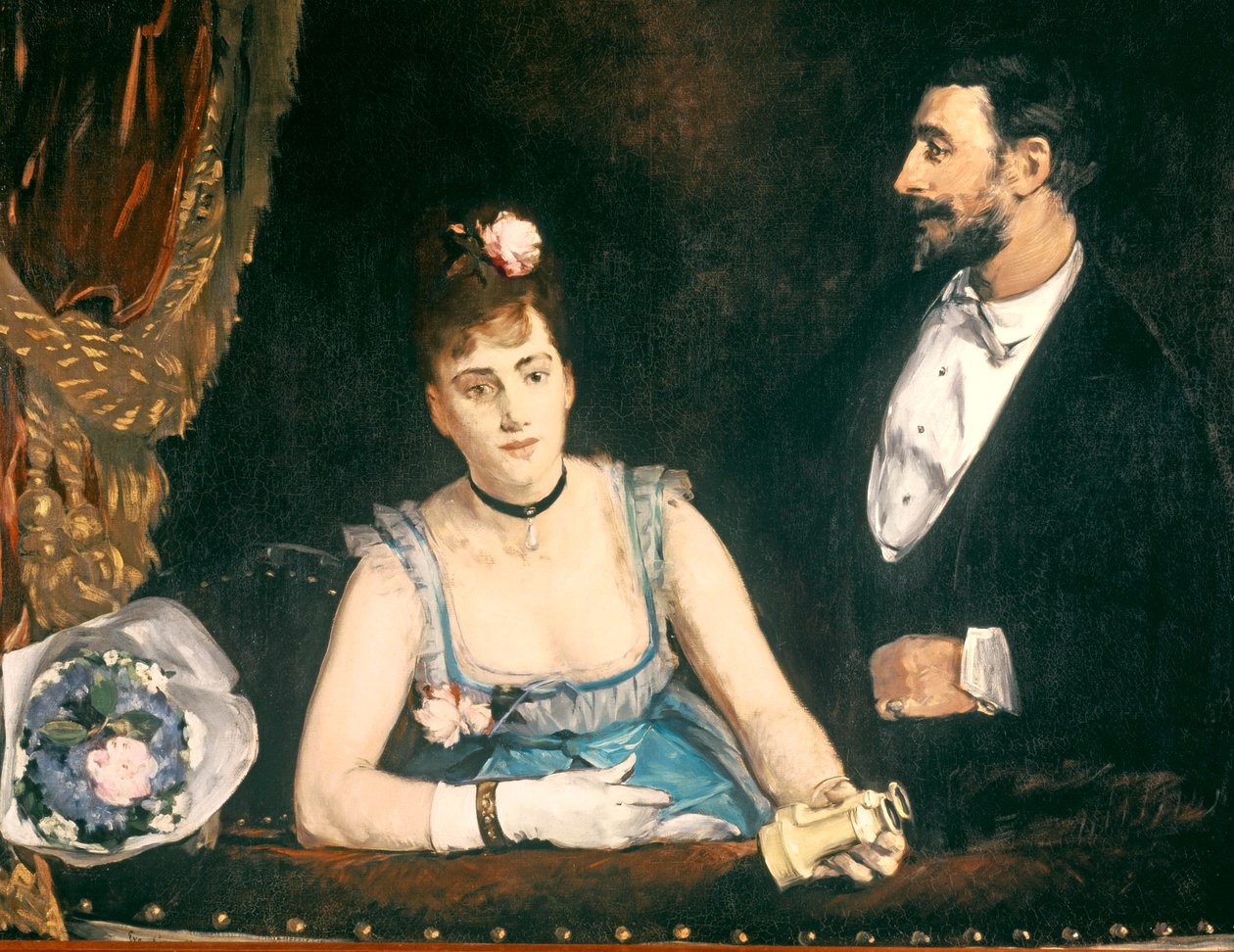 En låda på italienarnas teater, 1874 av Eva Gonzalès