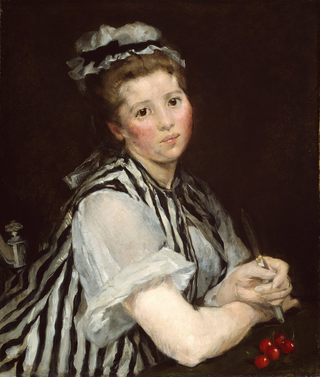 Flicka med körsbär, ca 1870 (olja på duk) av Eva Gonzalès