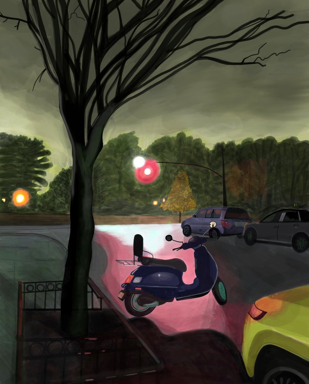 2:45 A.M7th Street och Prospect Park West (digital konst) av Evan Sklar