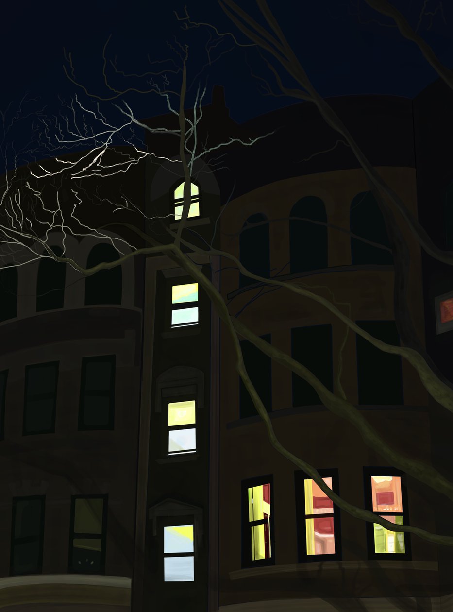 8Th Avenue på natten (digital konst) av Evan Sklar