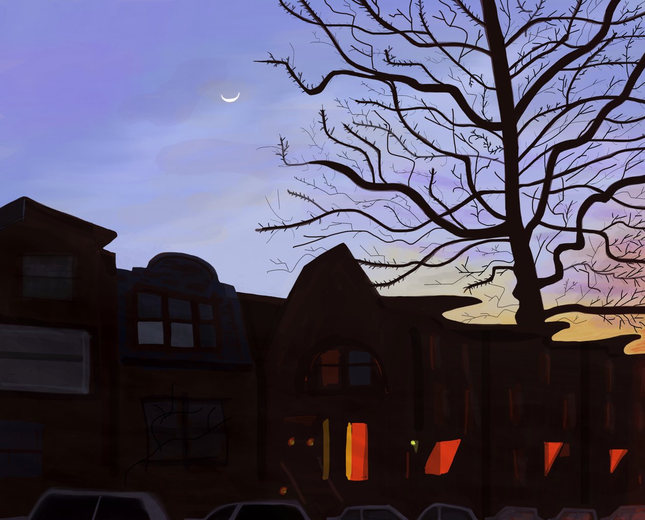 9th Street, Brooklyn, 2016 (handritad på en iPad med en Apple-penna) av Evan Sklar
