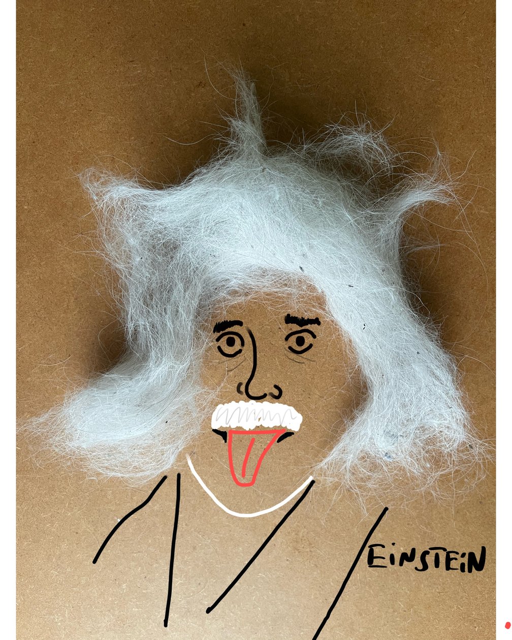 Albert Einstein (collageteckning) av Evan Sklar