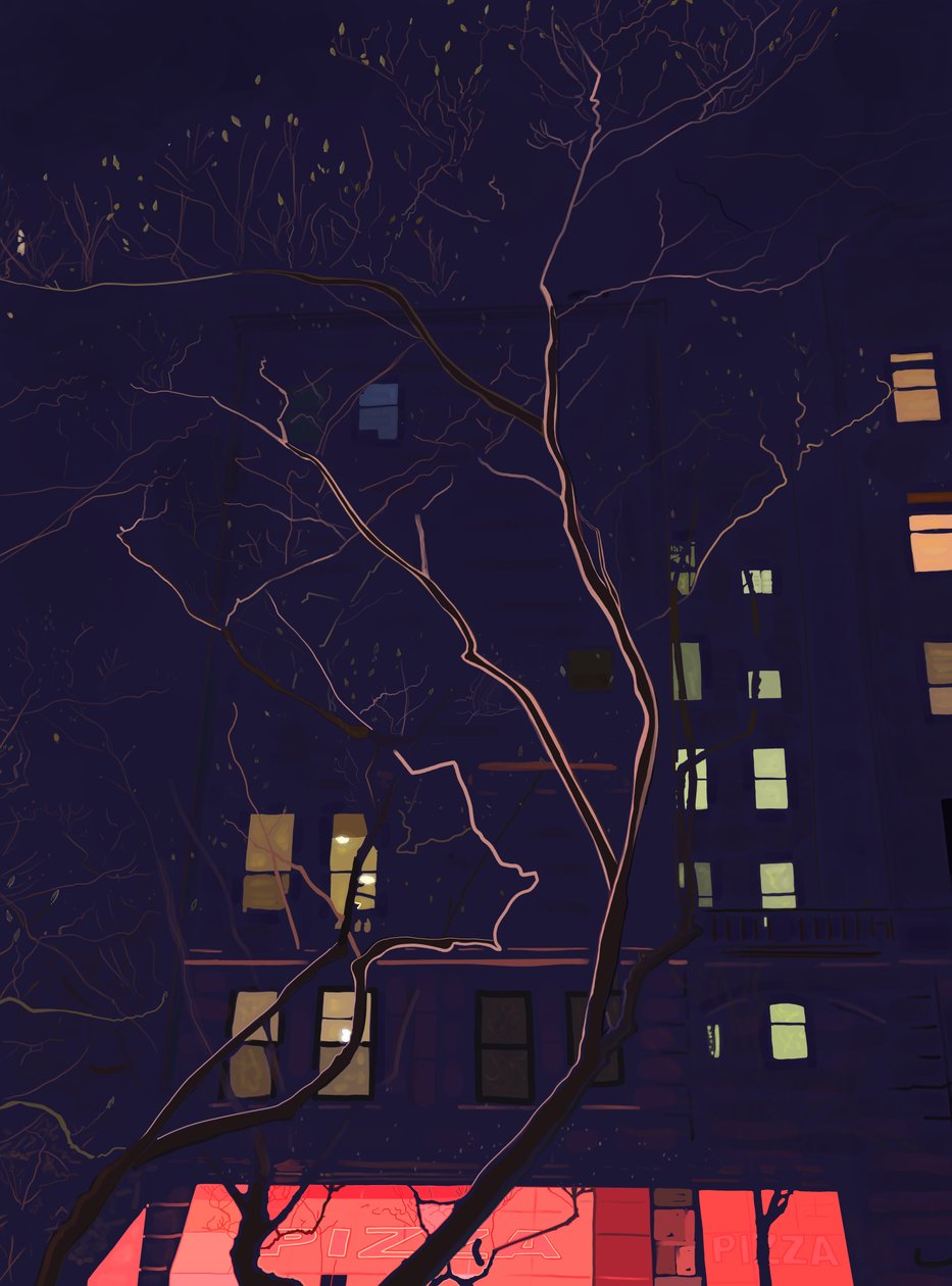 I gryningen, Brooklyn (digital konst) av Evan Sklar