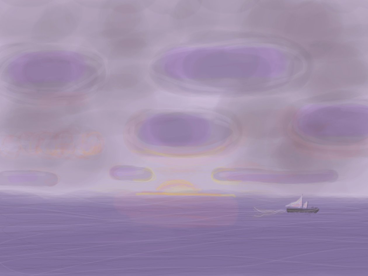 Atlantic Ocean, 2015 (handritad på en iPad med en Apple-penna) av Evan Sklar