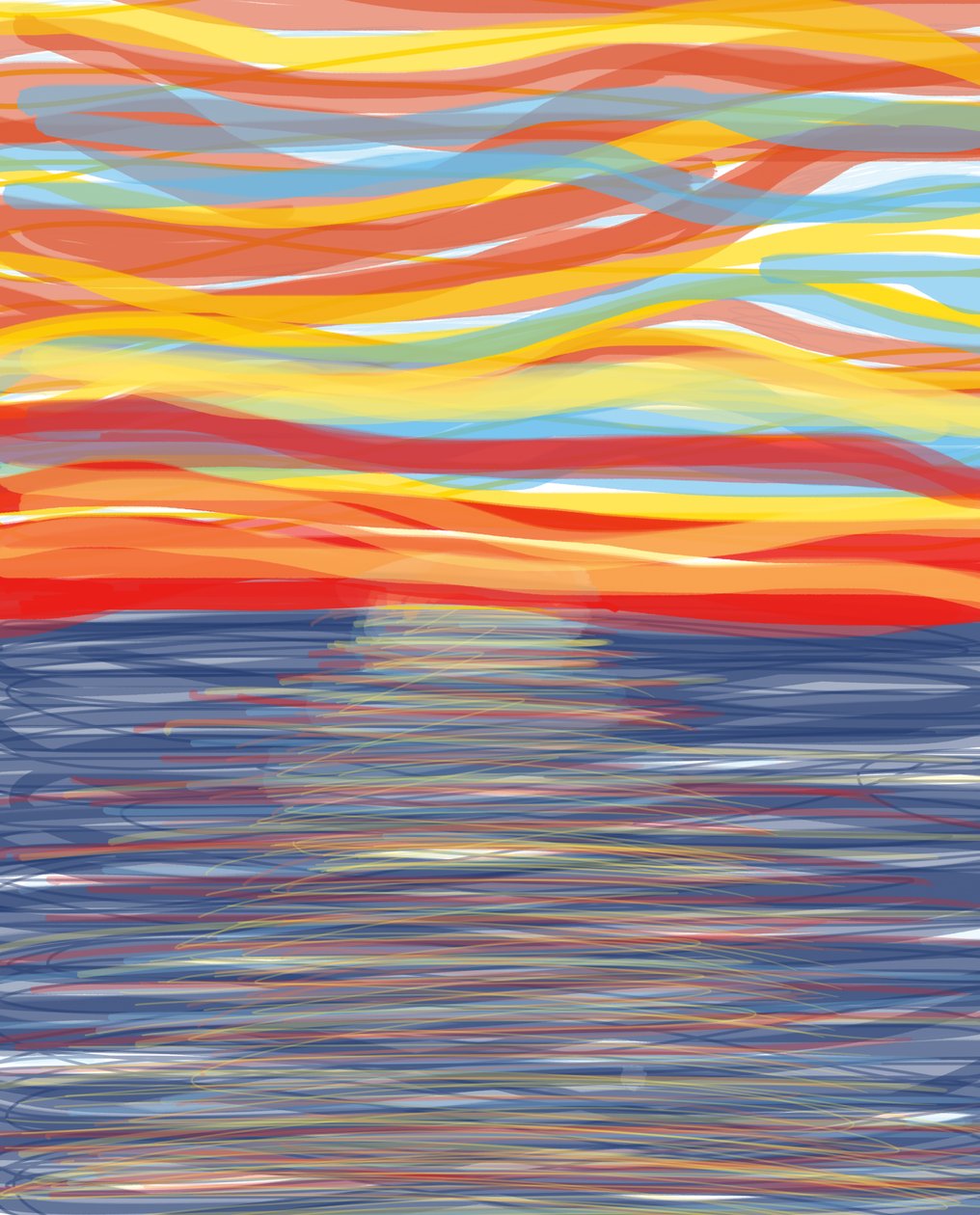 Atlantic Ocean, 2018 (handritad på en iPad med en Apple-penna) av Evan Sklar