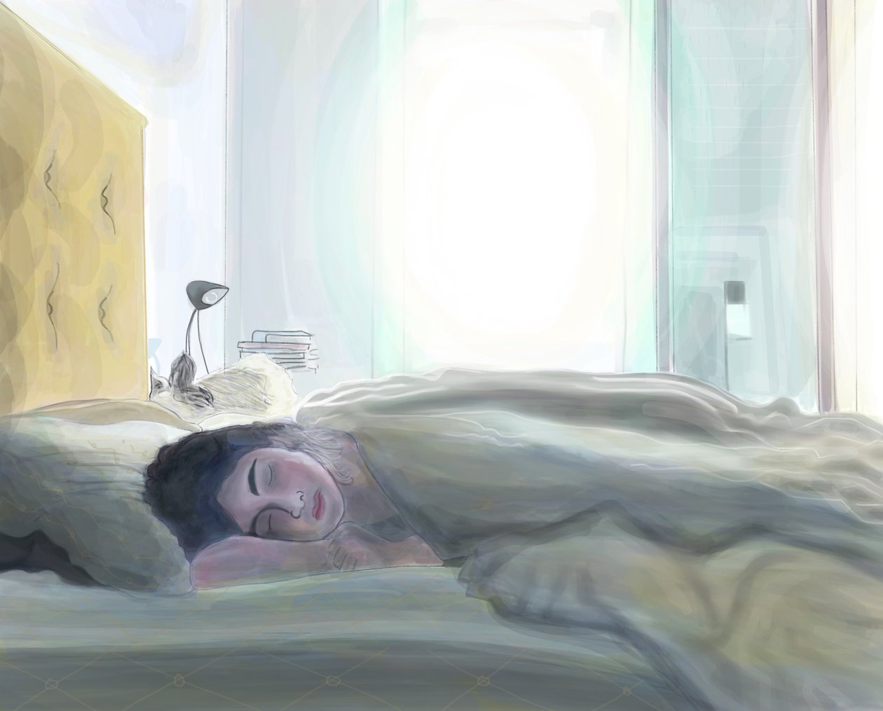 Ava sover , Brooklyn (digital konst) av Evan Sklar