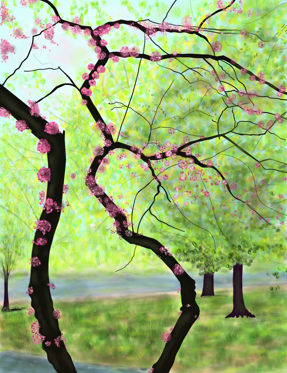 Blossoming Tree, Brooklyn (digital konst) av Evan Sklar