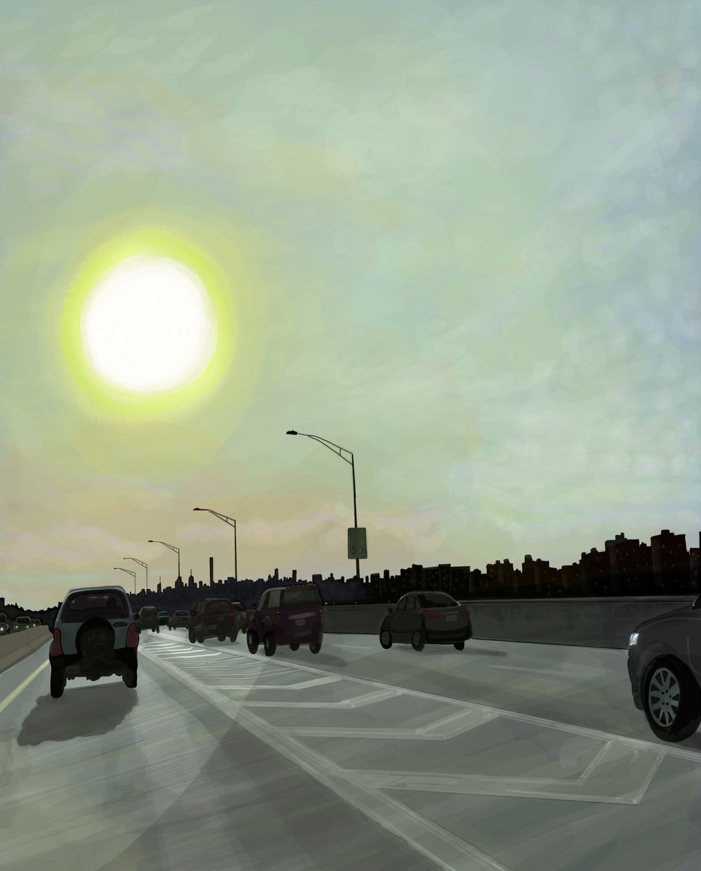Bruckner Expressway , Brooklyn (digital konst) av Evan Sklar