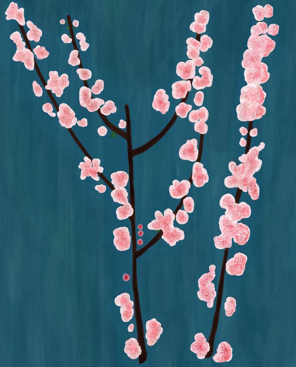 Grenar av körsbärsblommor, Brooklyn (digital konst) av Evan Sklar