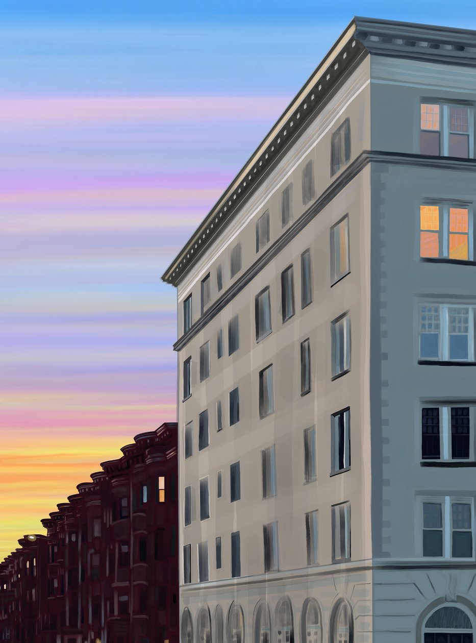 Hörnet av Eigth Street och Prospect Park West (digital konst) av Evan Sklar