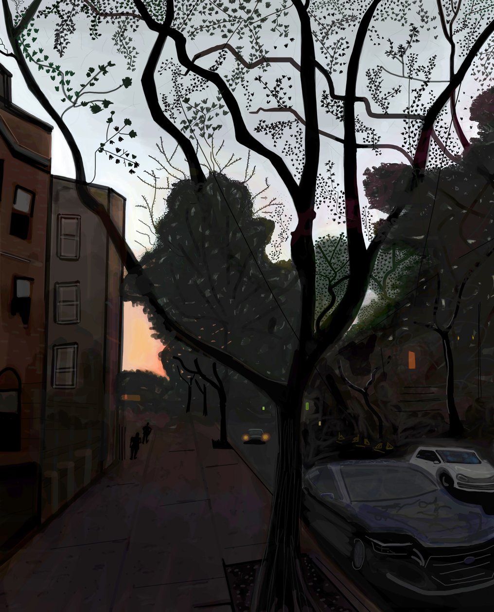 Fifth Street, Brooklyn, augusti 2016 (handritad på en iPad med en Apple-penna) av Evan Sklar