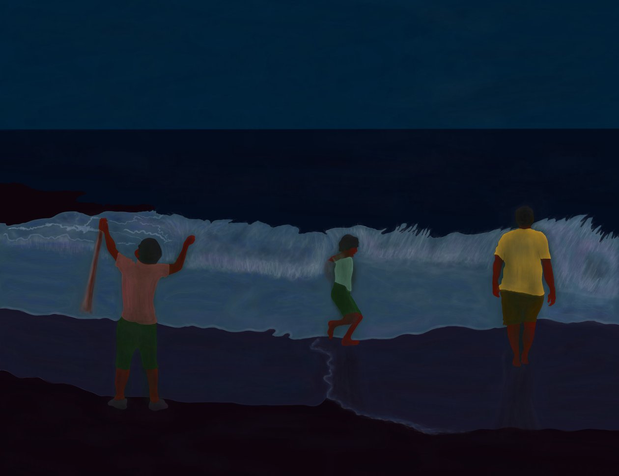 Final fire Island Beach At Night (digital konst) av Evan Sklar
