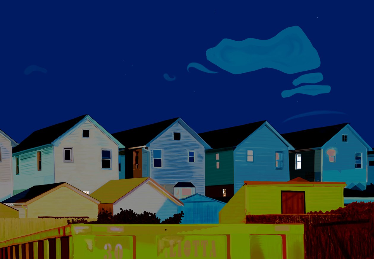 Houses In Queens (digital konst) av Evan Sklar