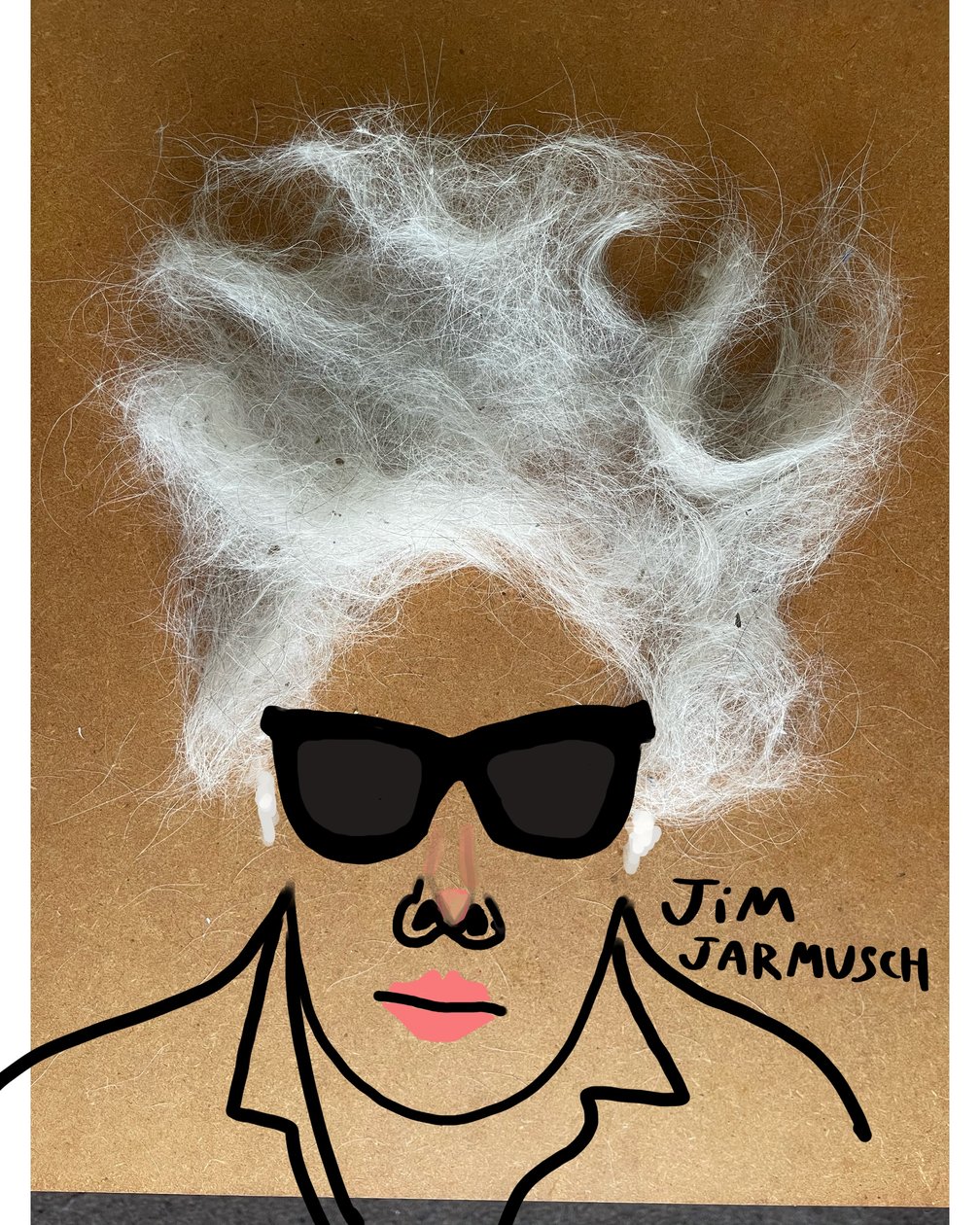 Jim Jarmusch (collageteckning) av Evan Sklar
