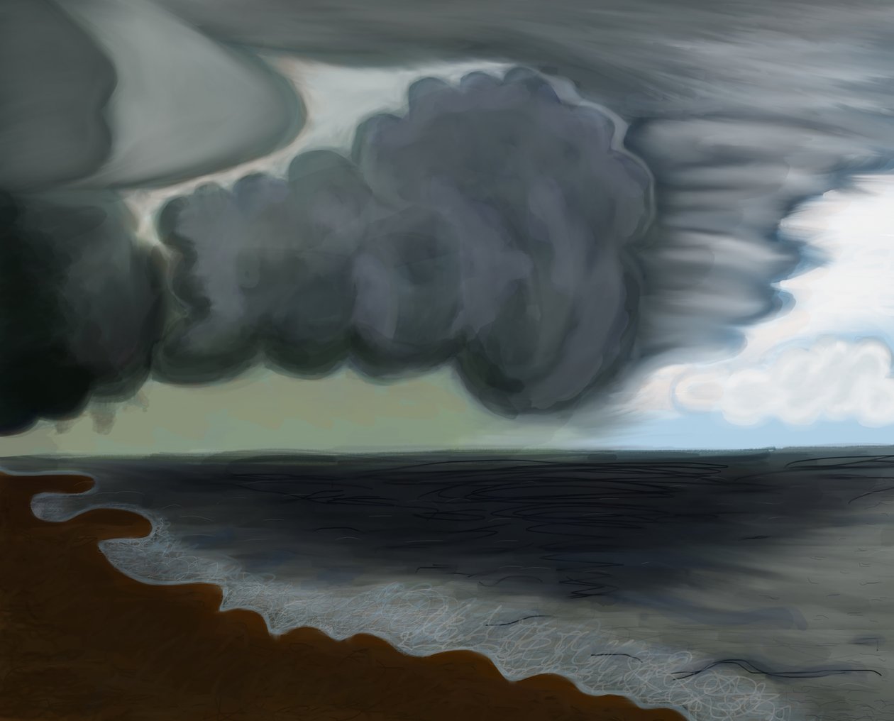 Stort moln över havet, 2016 (handritad på en iPad med en Apple-penna) av Evan Sklar