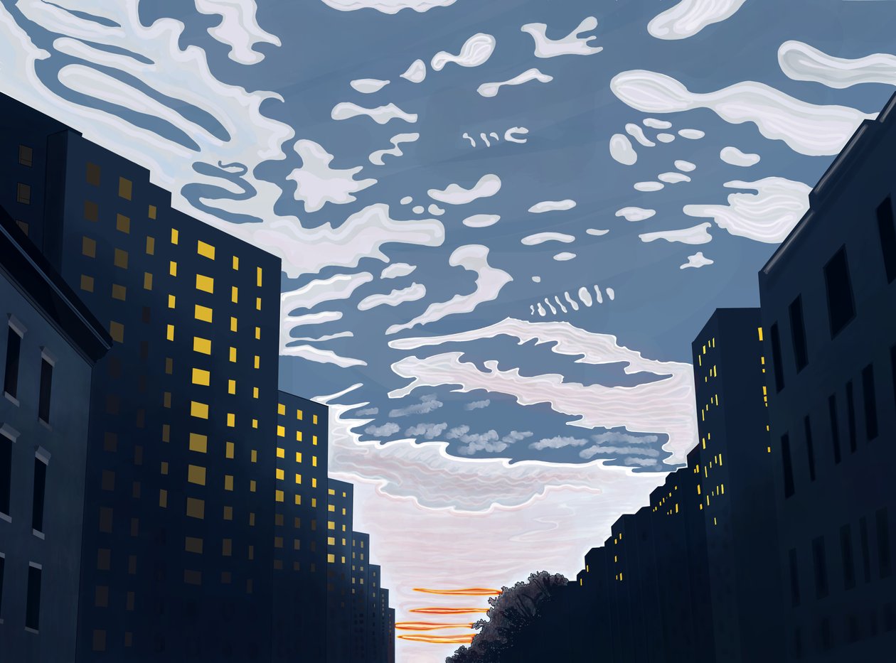 Blick österut på 20th Street (digital konst) av Evan Sklar