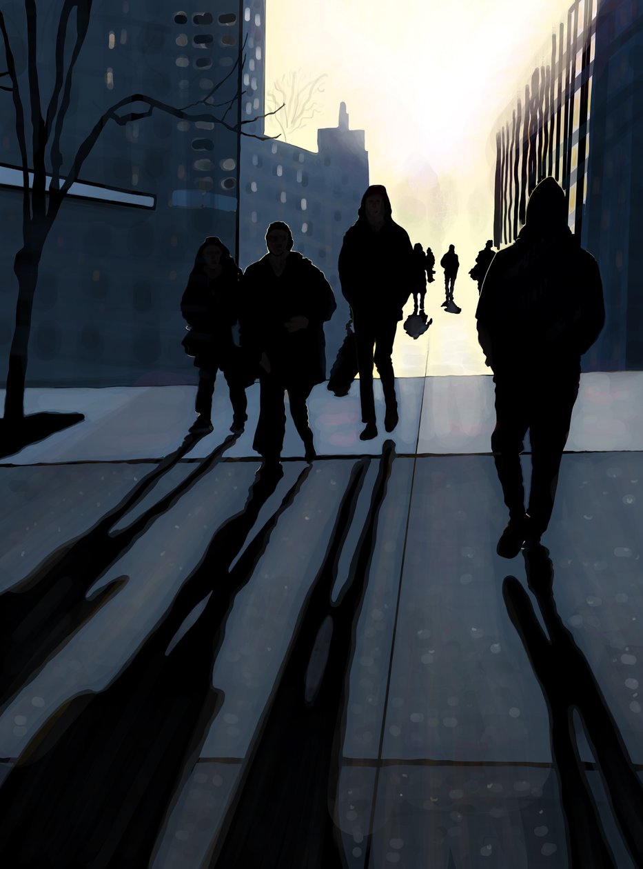Manhattan Sidewalk (digital konst) av Evan Sklar