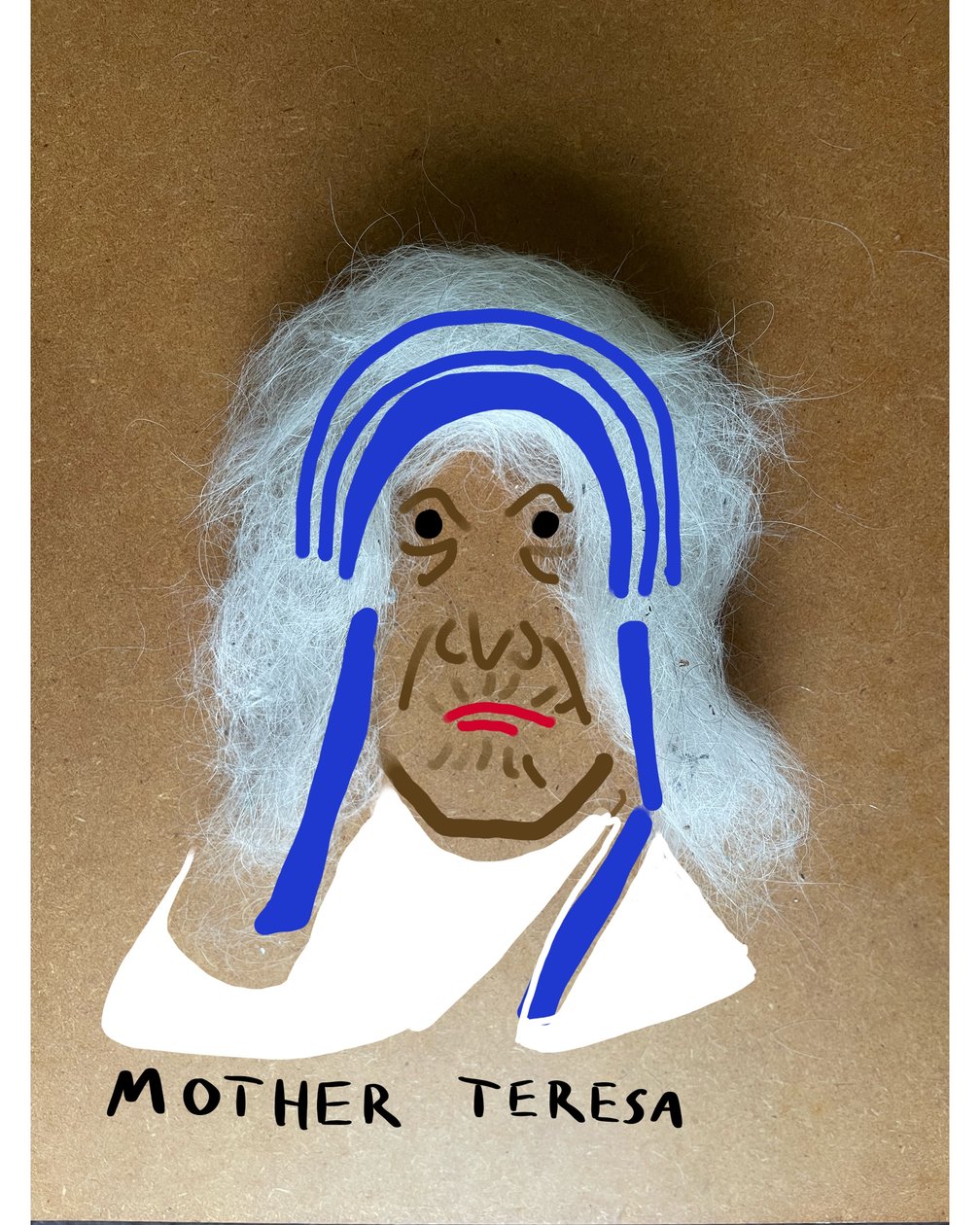 Moder Teresa (collageteckning) av Evan Sklar