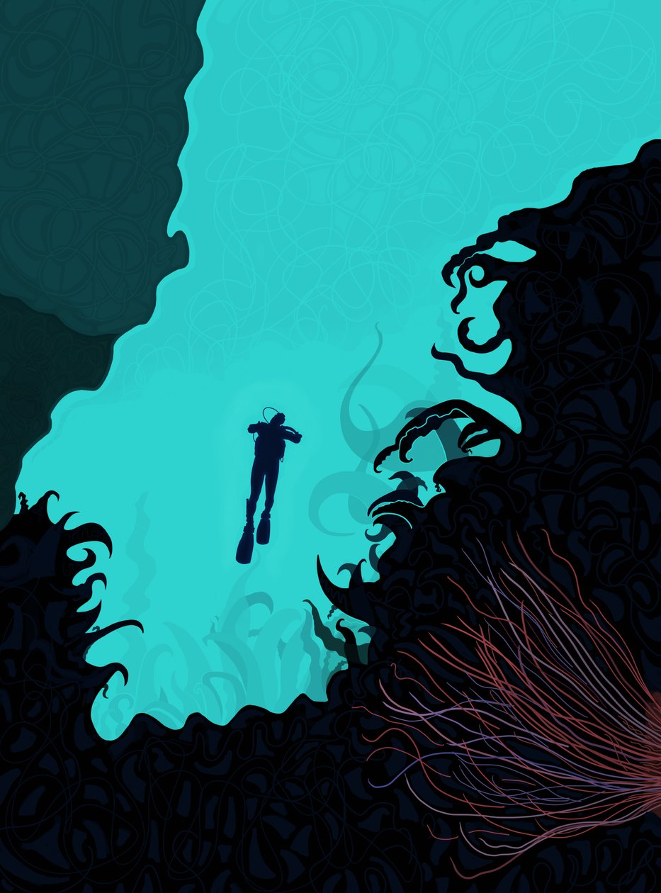 Scuba Diver (digital konst) av Evan Sklar