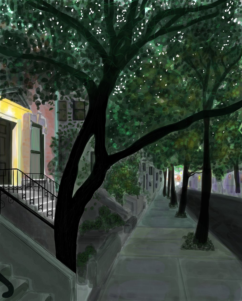 Top of Block, Brooklyn (digital konst) av Evan Sklar