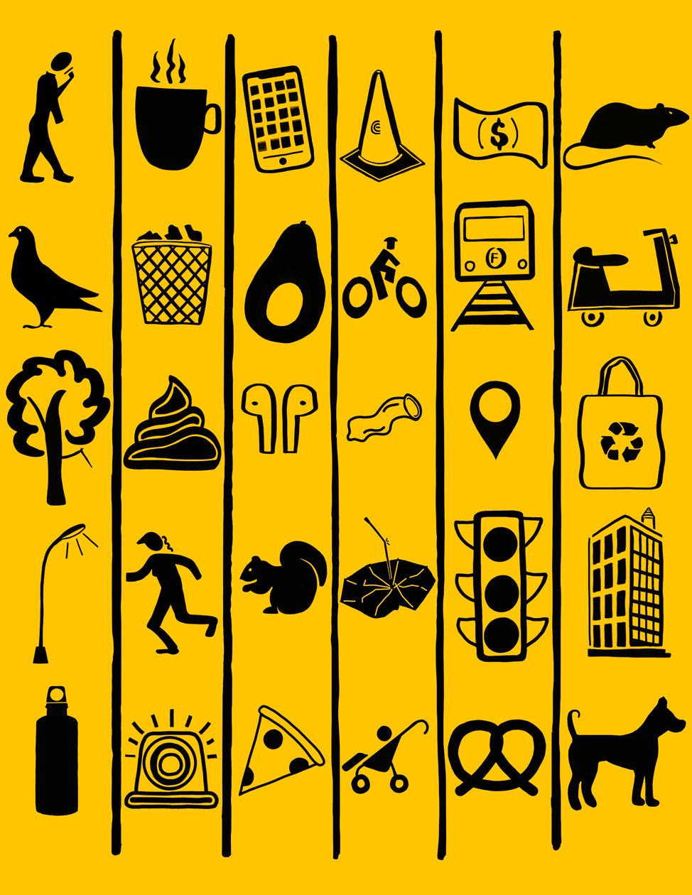 Urban Hieroglyphics, Brooklyn (digital konst) av Evan Sklar