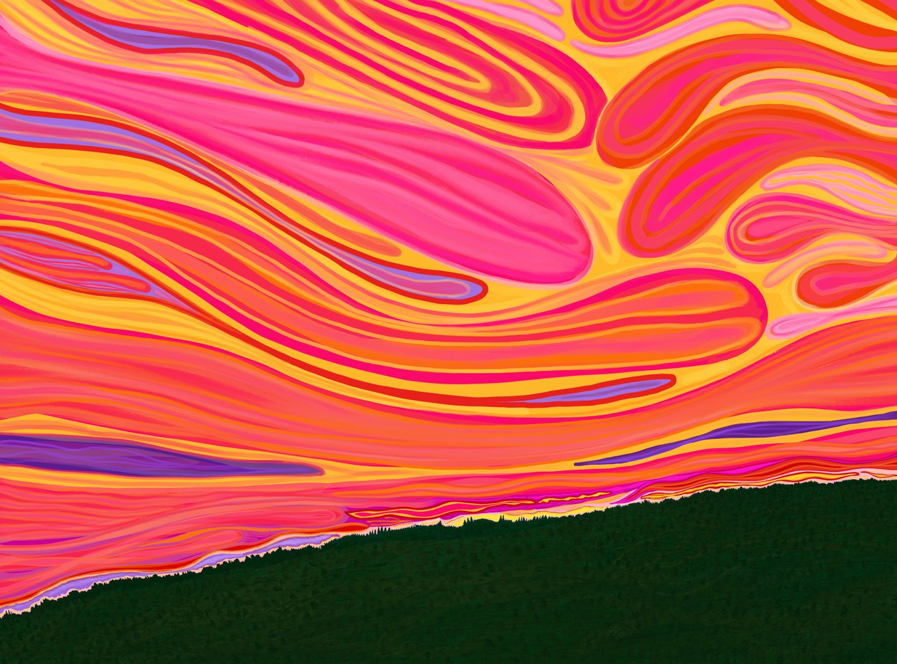 Vermont Hillside på sommaren (digital konst) av Evan Sklar