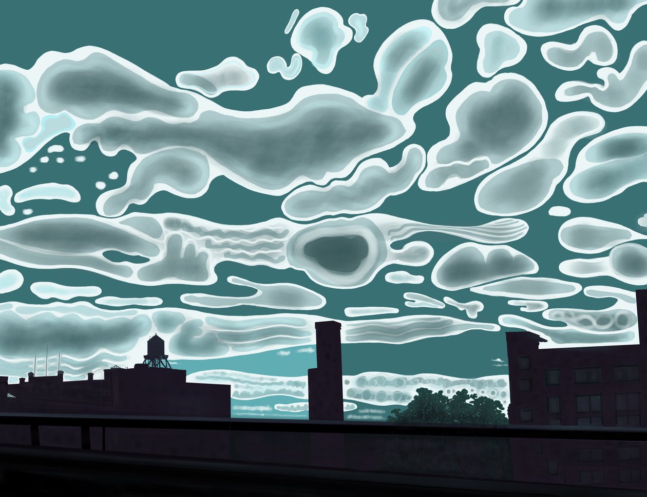 Vy från Bruckner Expressway (digital konst) av Evan Sklar