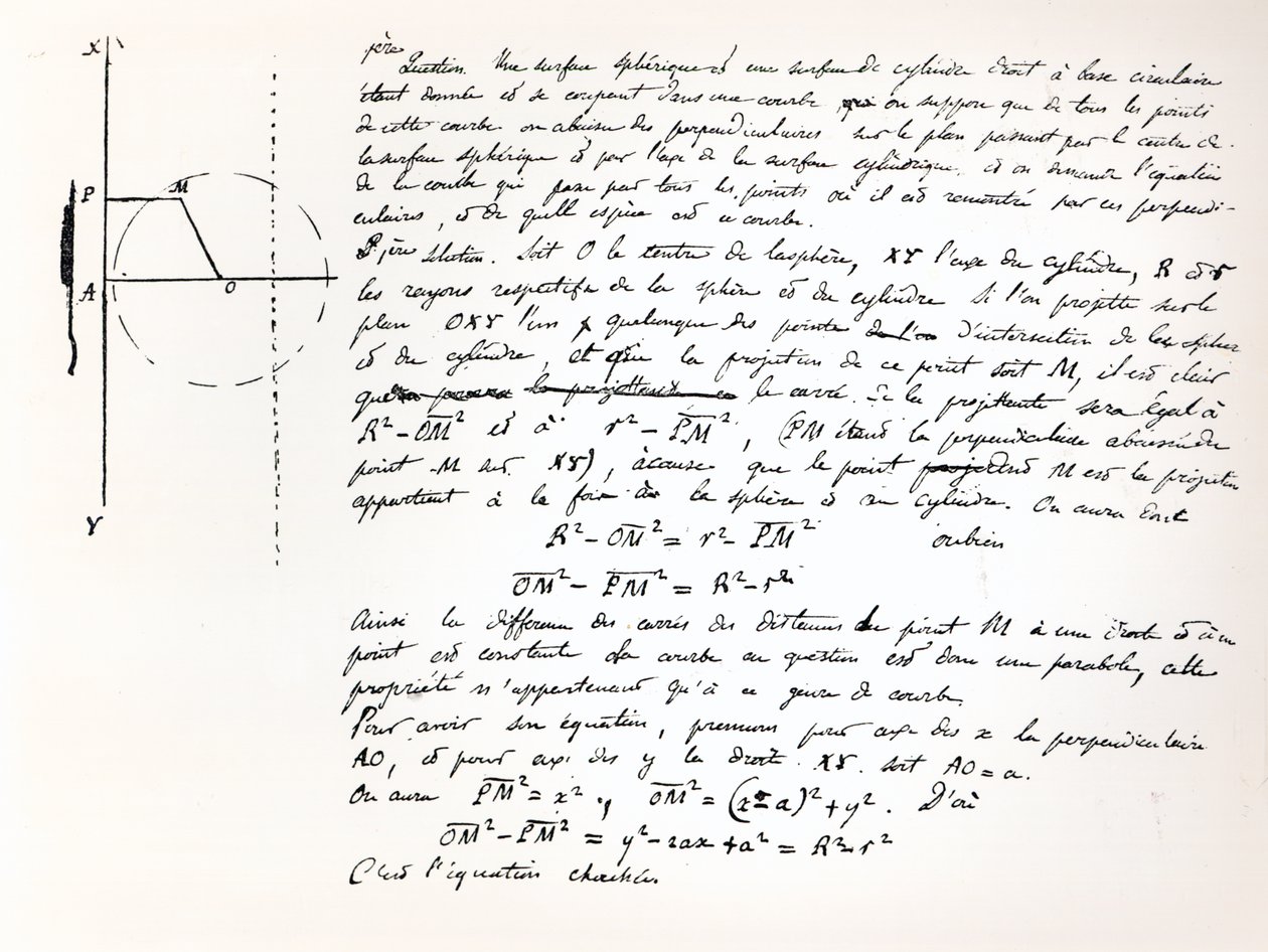 Början av Galois examensmanus för Concours General, 1829 av Evariste Galois
