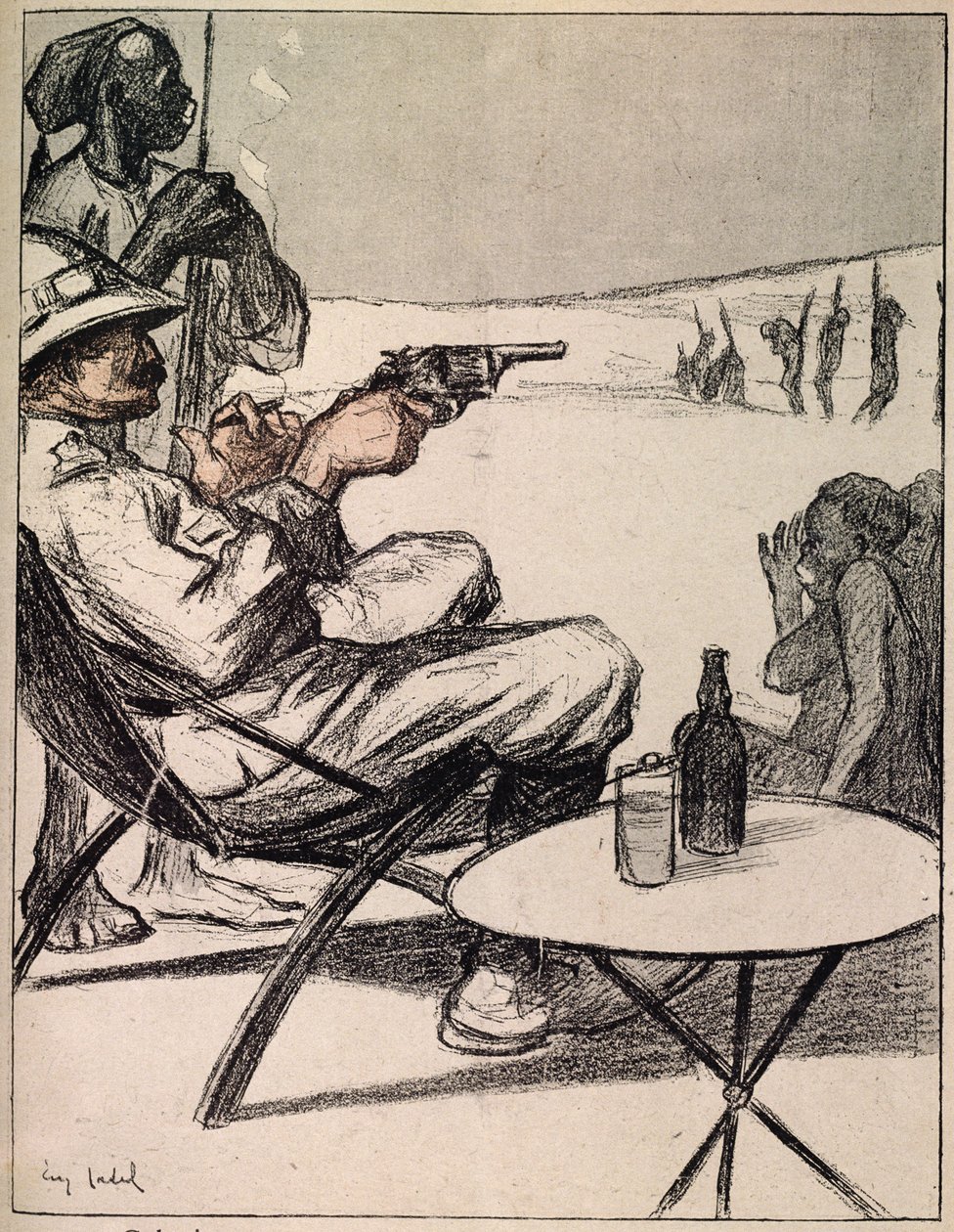 The Colonials, I väntan på förstärkning jobbar vi lite själva från LAssiette Au Beurre, pub. augusti 1902 av Eve Cadel