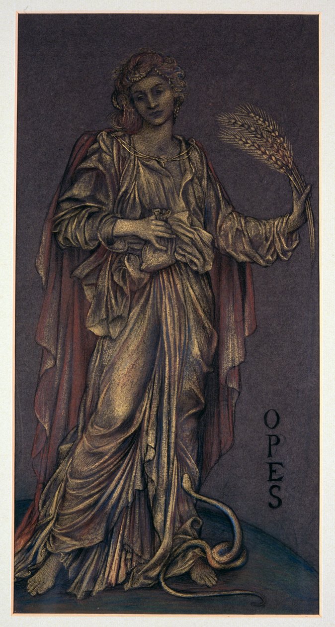 Avslutad studie för Opes (krita) av Evelyn De Morgan