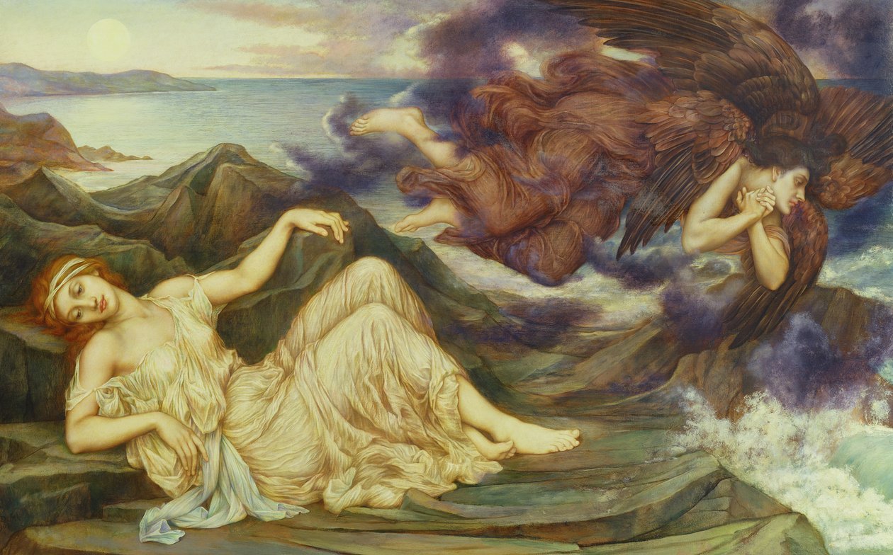 Hamn efter stormiga hav, 1905 av Evelyn De Morgan