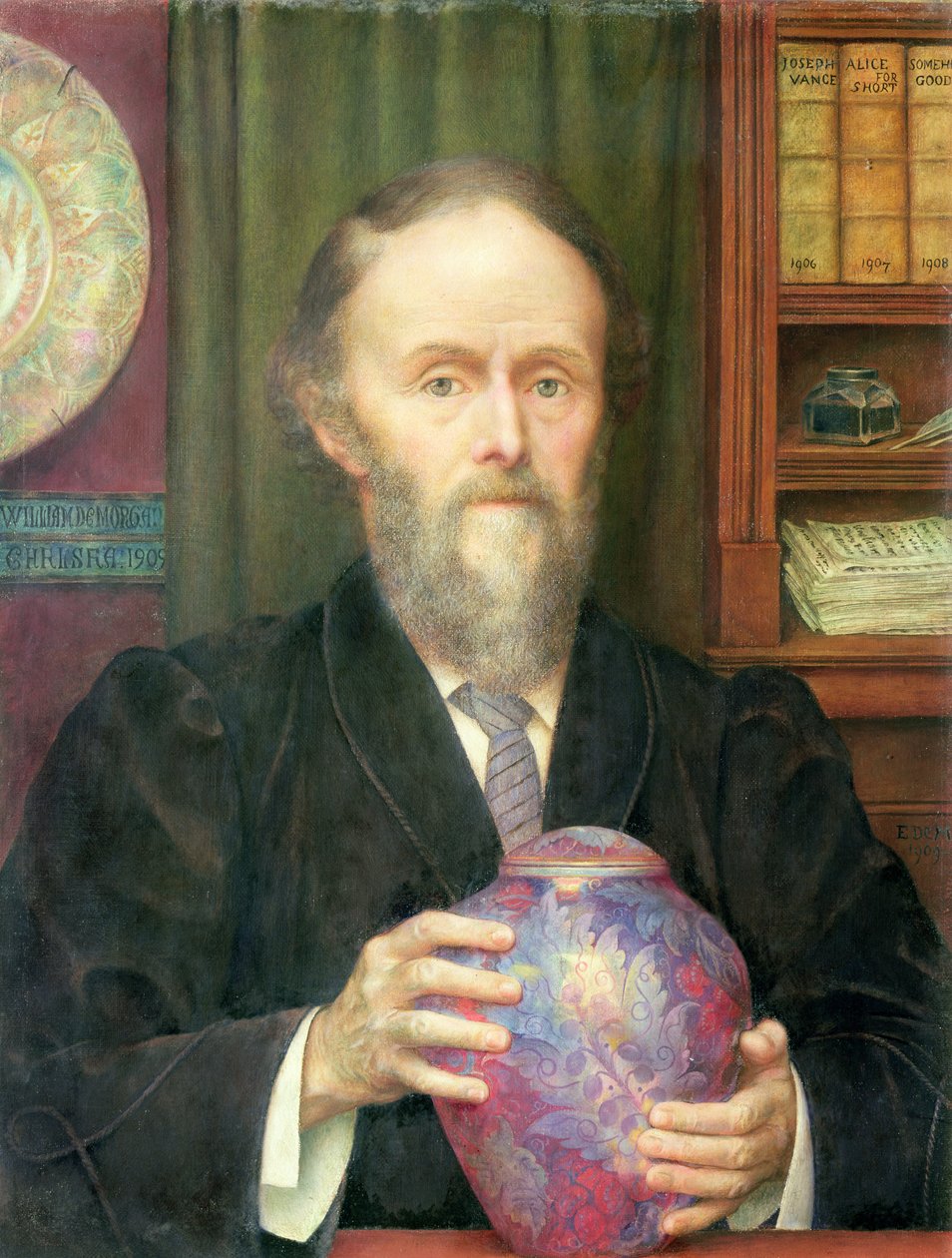 Porträtt av William de Morgan (1839-1909) 1909 av Evelyn De Morgan
