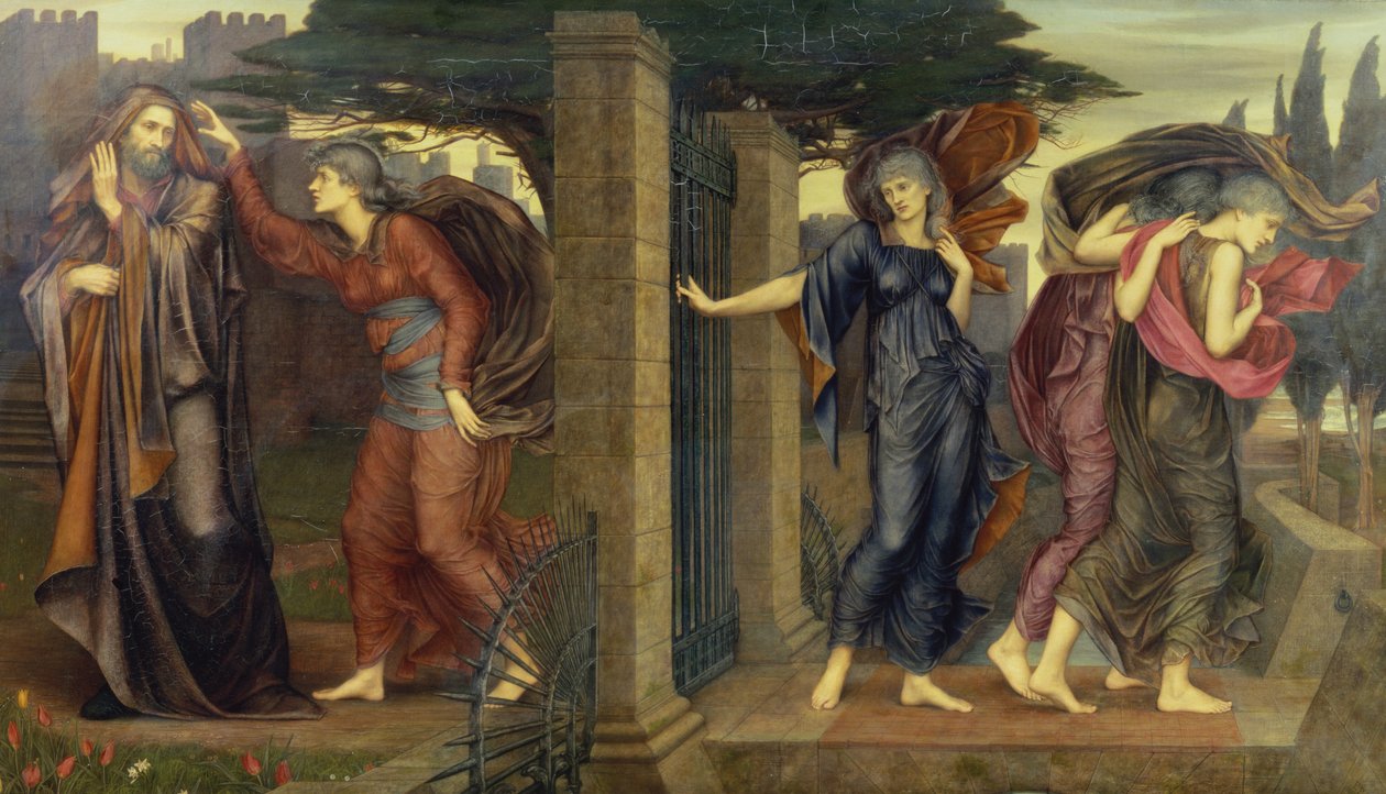 De grå systrarna, 1880-81 av Evelyn De Morgan