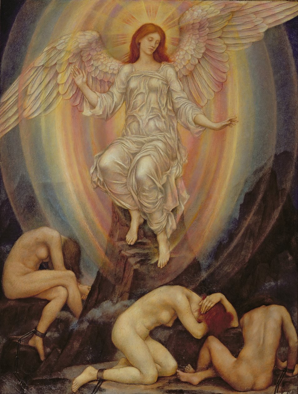 Ljuset lyser i mörkret och mörkret förstår det inte, 1906 av Evelyn De Morgan