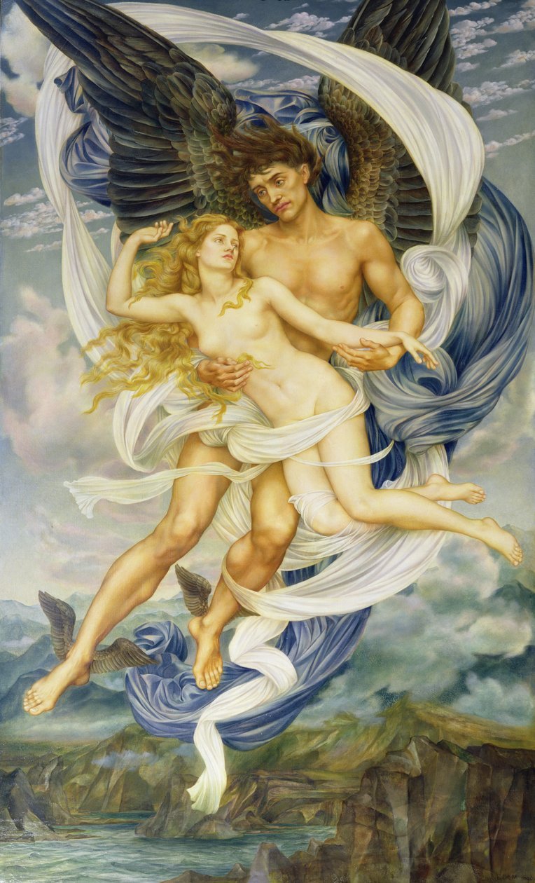 Boreas och Oreithyia av Evelyn De Morgan