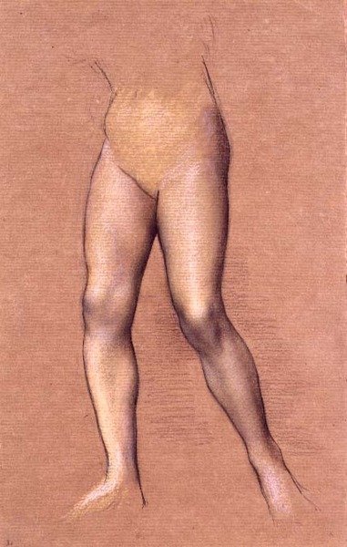Figurstudie (krita på papper) av Evelyn De Morgan