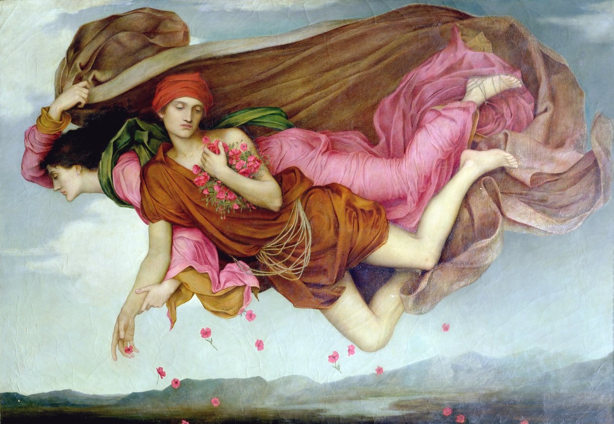 Nuit et sommeil - Natt och sömn, av De Morgan, Evelyn (1855-1919). Olja på duk av Evelyn De Morgan