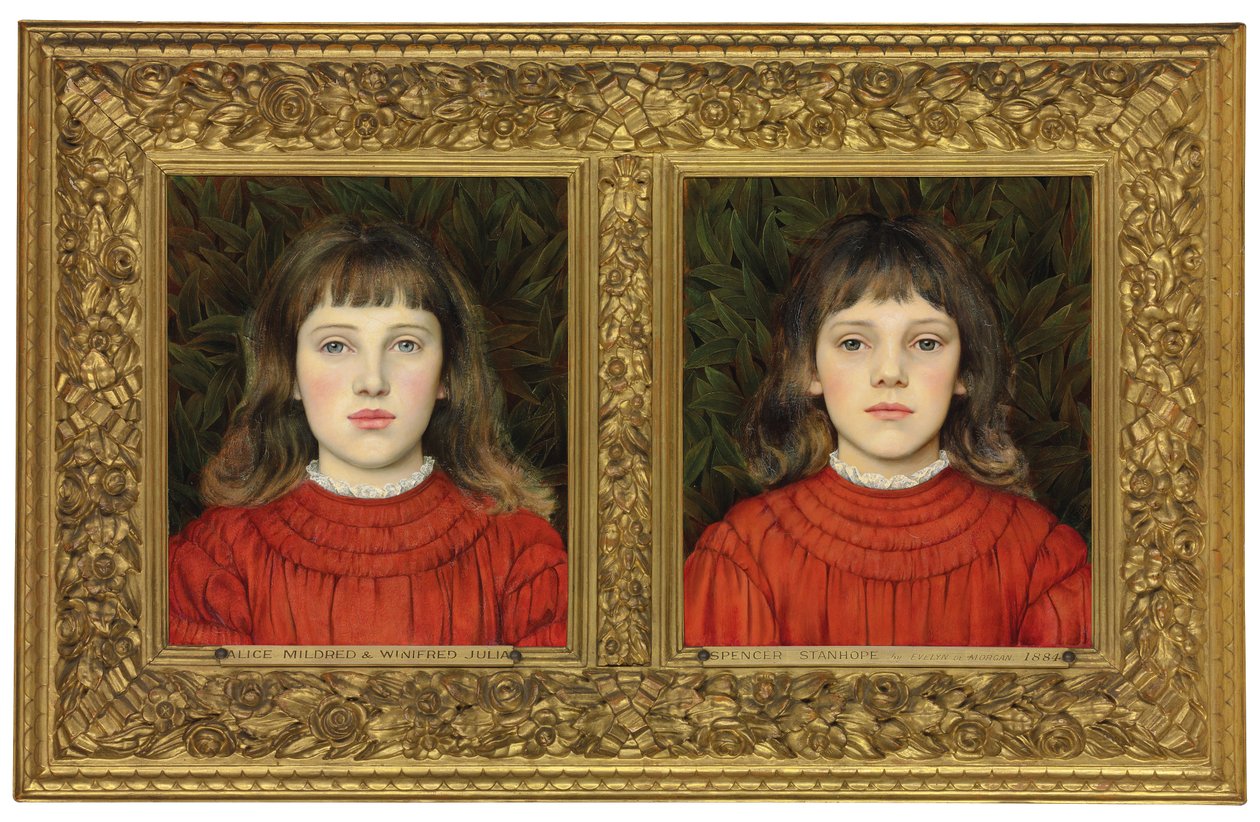 Porträtt av Alice Mildred och Winifred Julia Spencer Stanhope, 1884 av Evelyn De Morgan