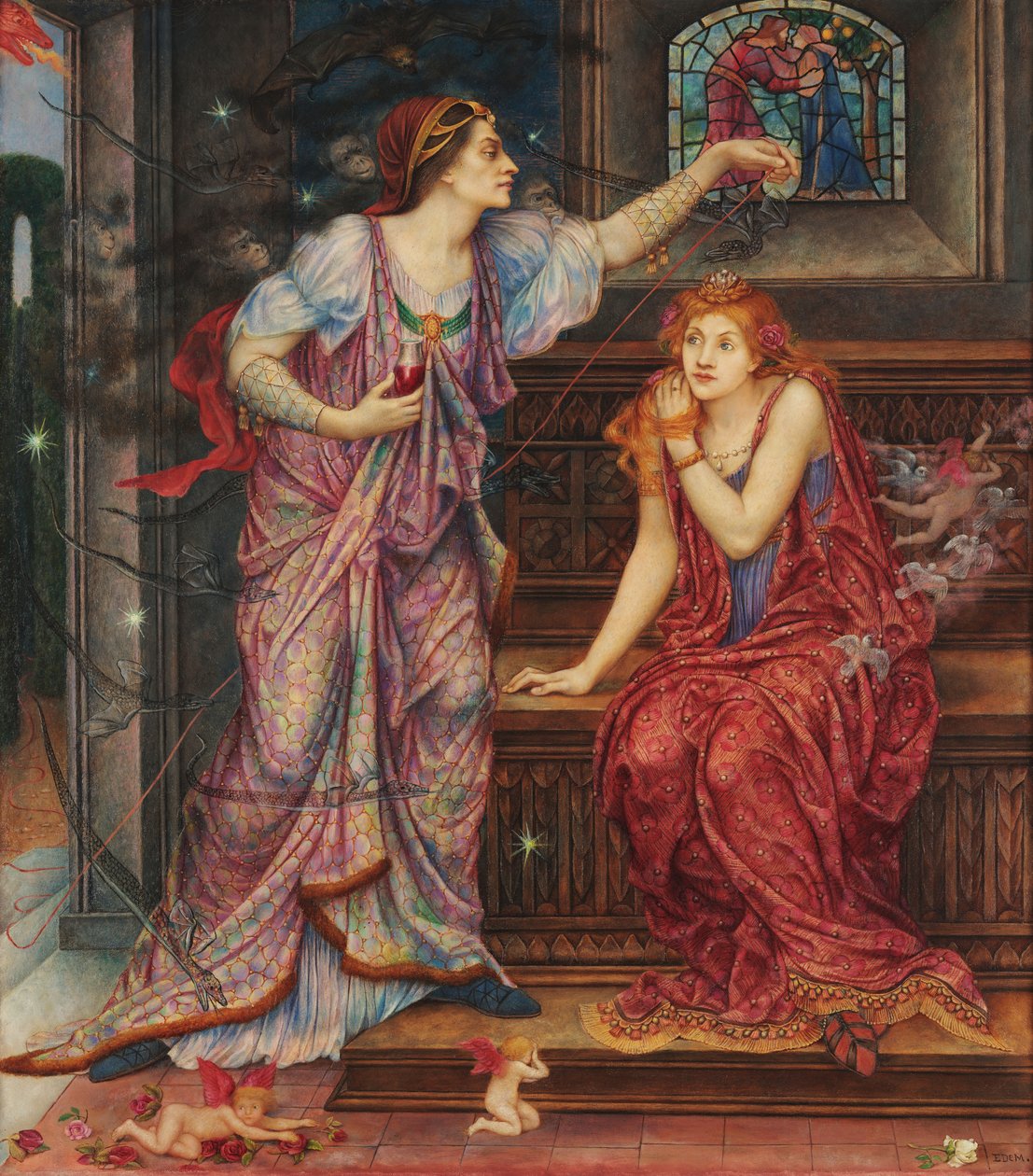 Drottning Eleanor amp; Fair Rosamund av Evelyn De Morgan