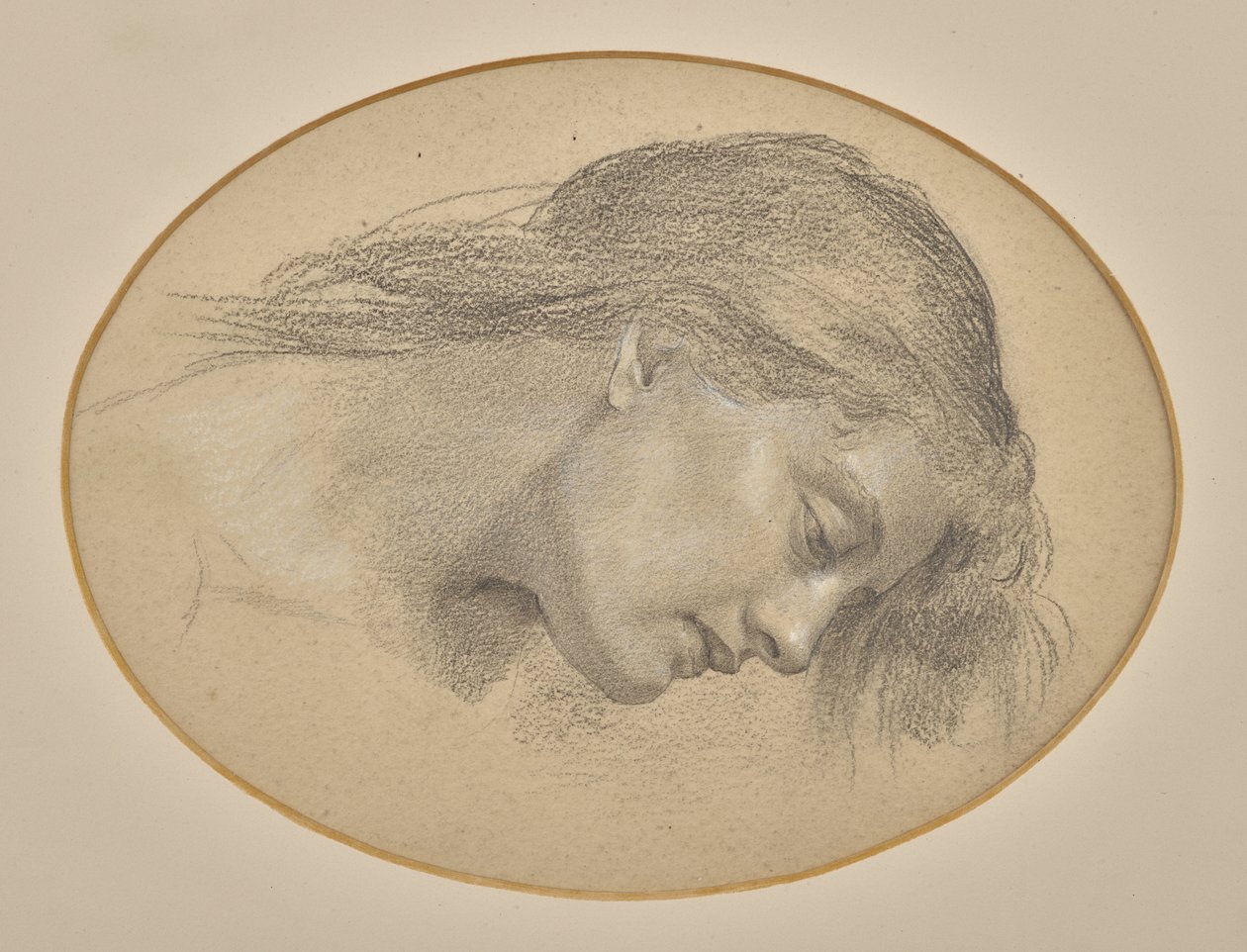 Studie till Månstrålar som dyker ner i havet (blyerts) av Evelyn De Morgan