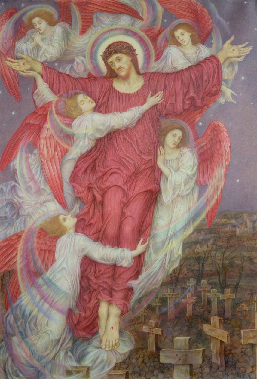 Röda Korset (Allegory of Flanders War Graves), c.1916 av Evelyn De Morgan